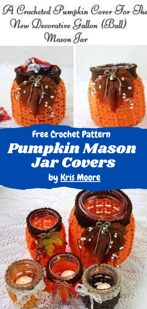 pumpkin crochet jar