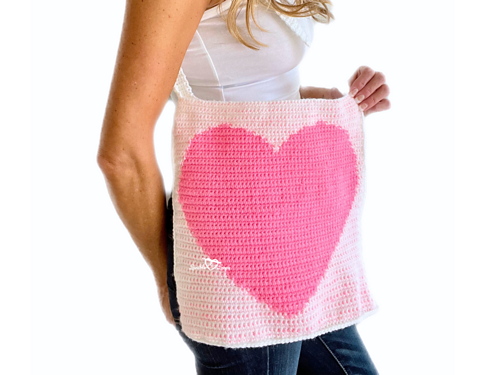 crochet lovestruck tote bag